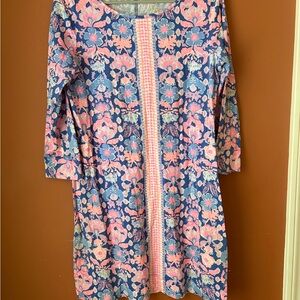 Lilly Pulitzer Floral Long Sleeve Dress - Pink and Blue
